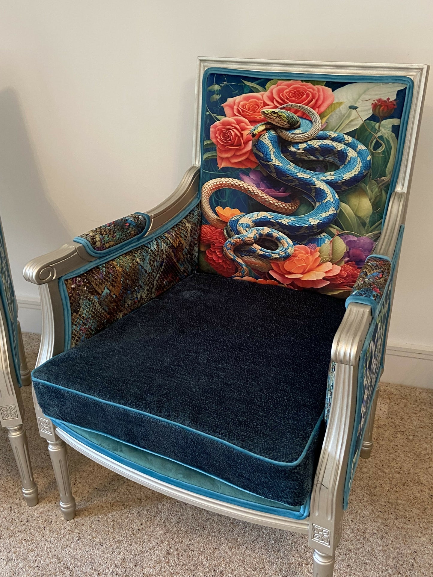 Pair Art Deco Style Armchairs