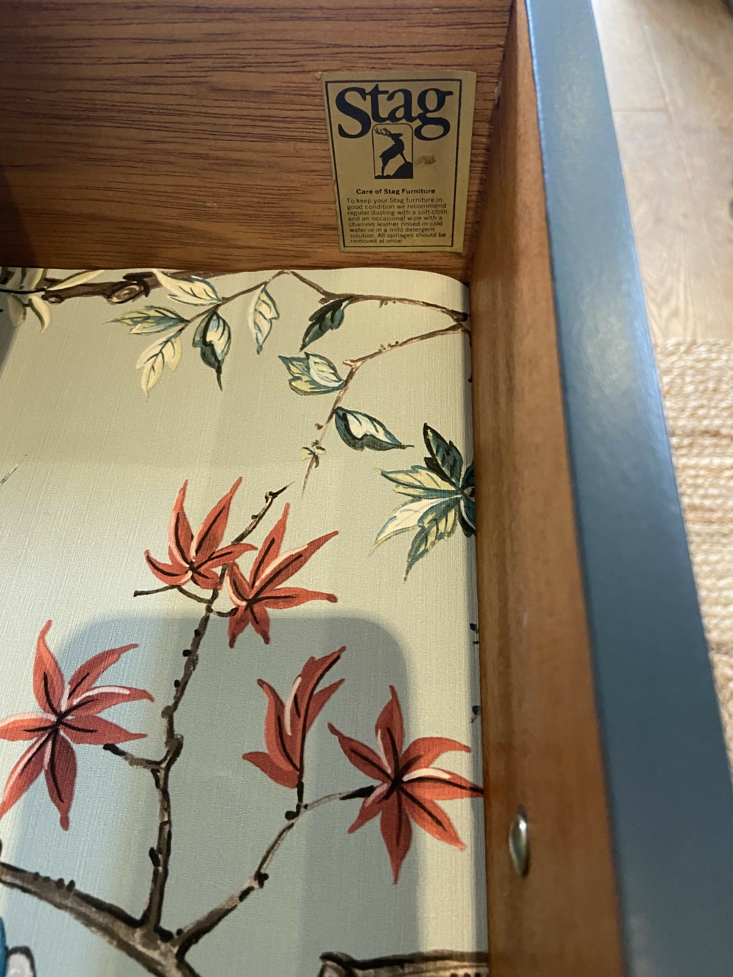 Stag ‘leggy’’ bedside cabinets, pair