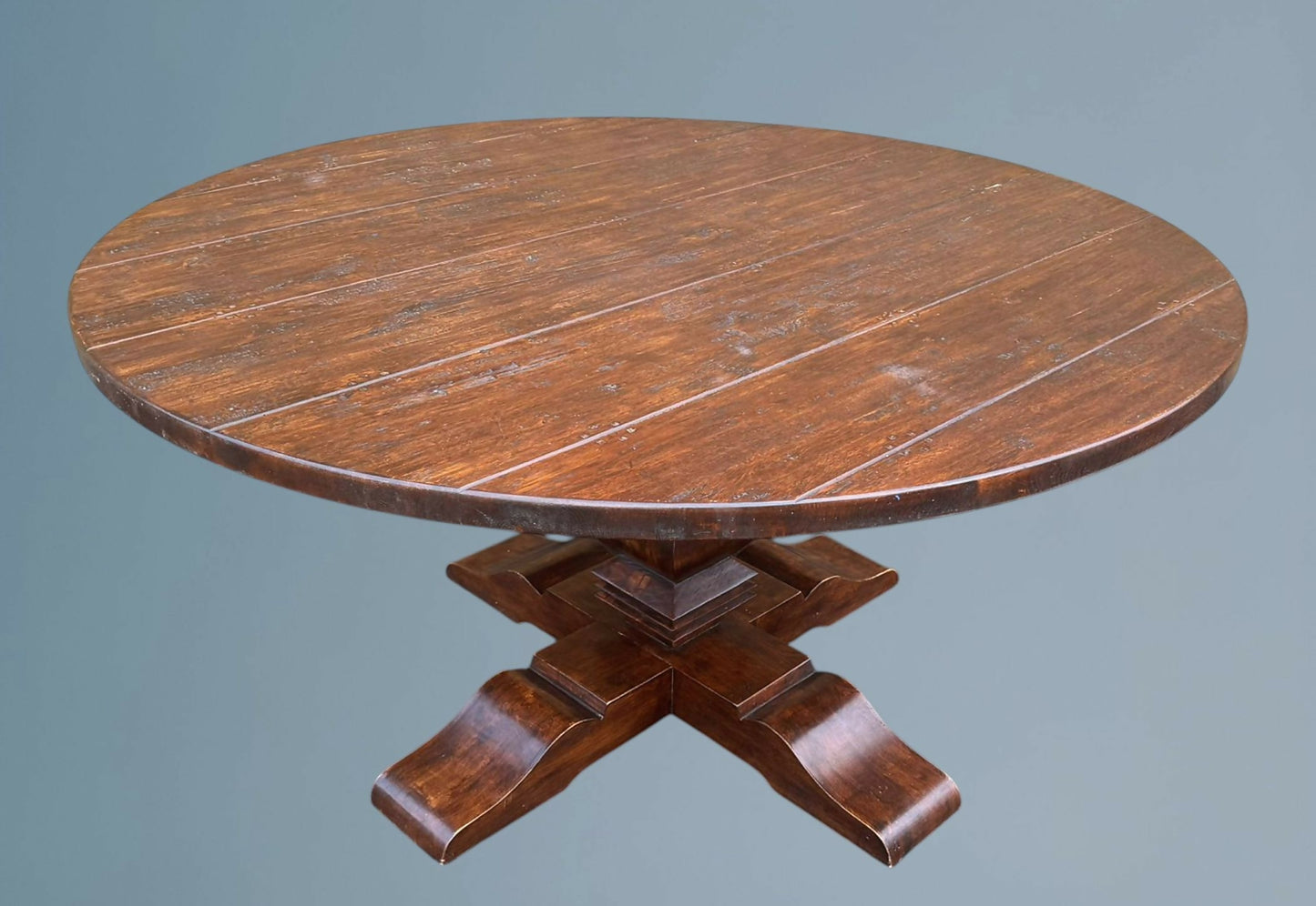 Rustic Circular Dining Table - Seats 6