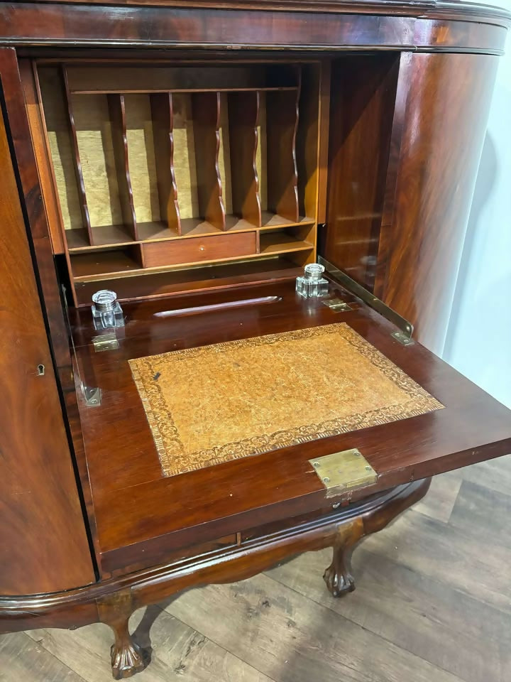 Vintage Mahogany Bureau with Side Cupboardsvv