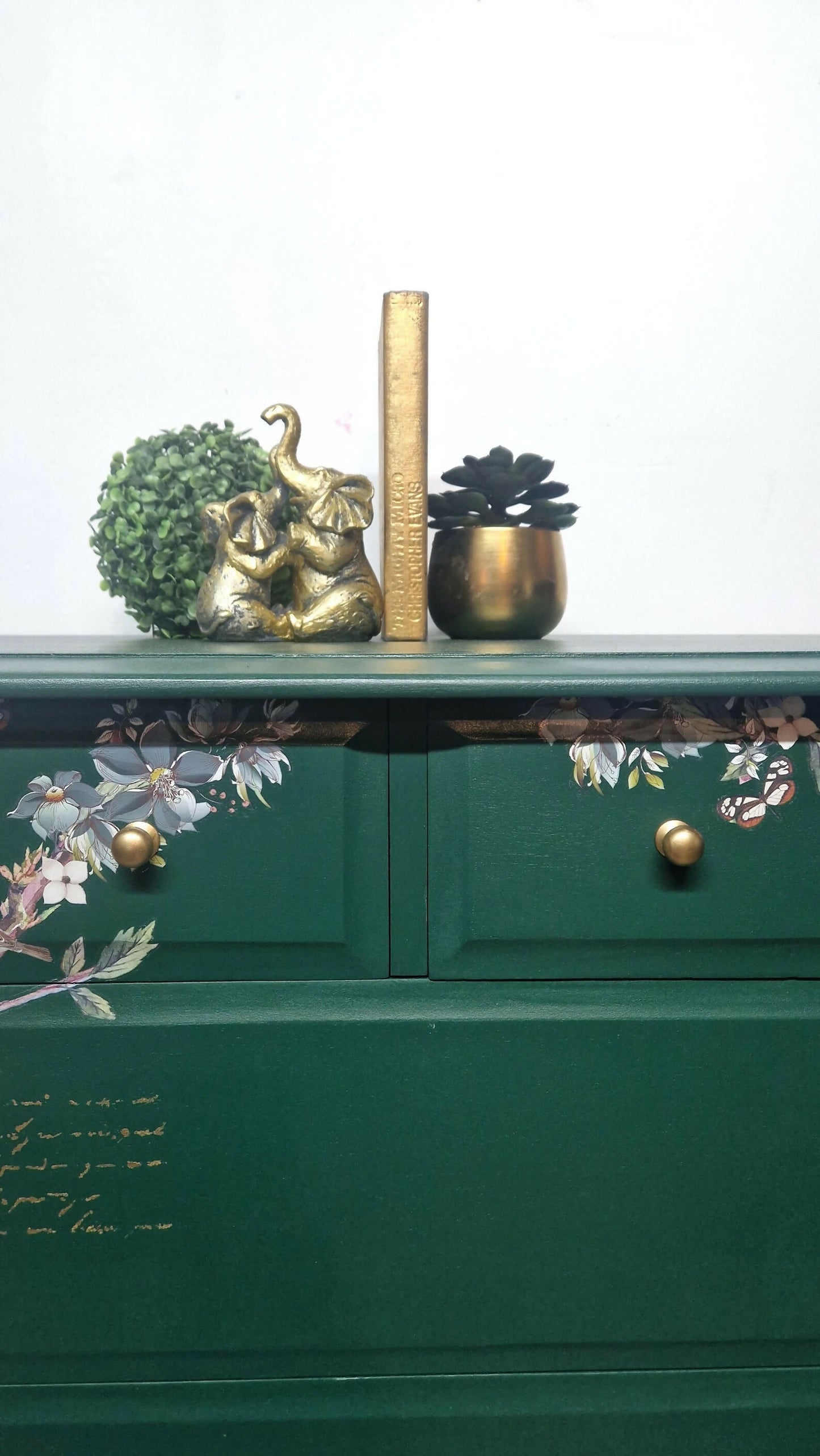 Stag green chest of drawers