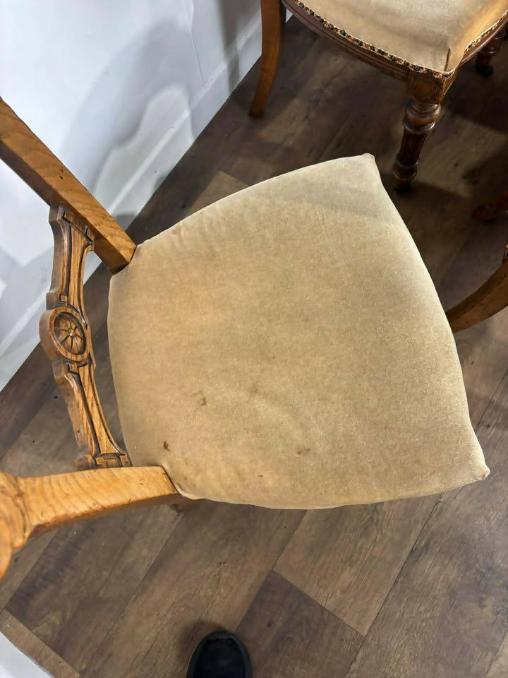 Victorian Set of Six Carved Walnut Dining Chairs