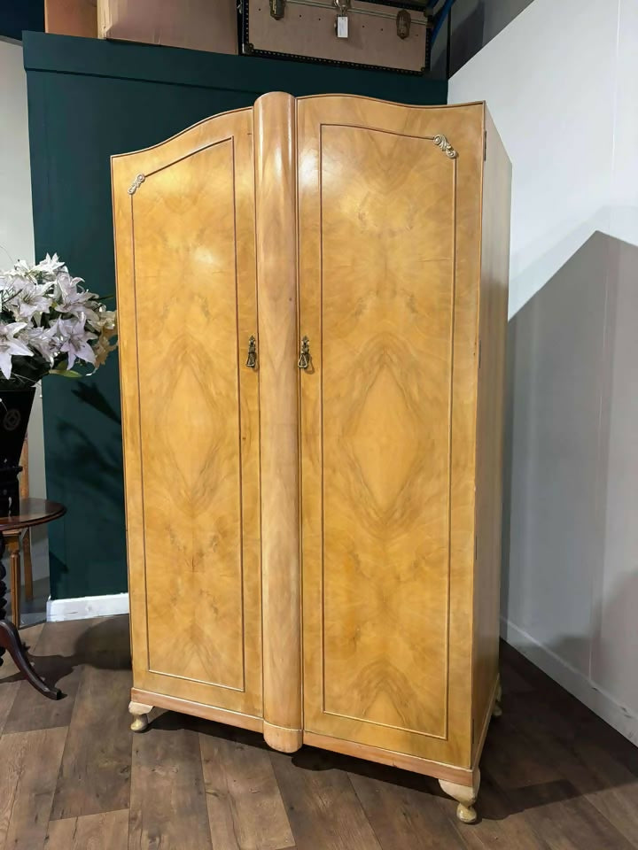 Vintage Walnut Gents Fitted Wardrobe c