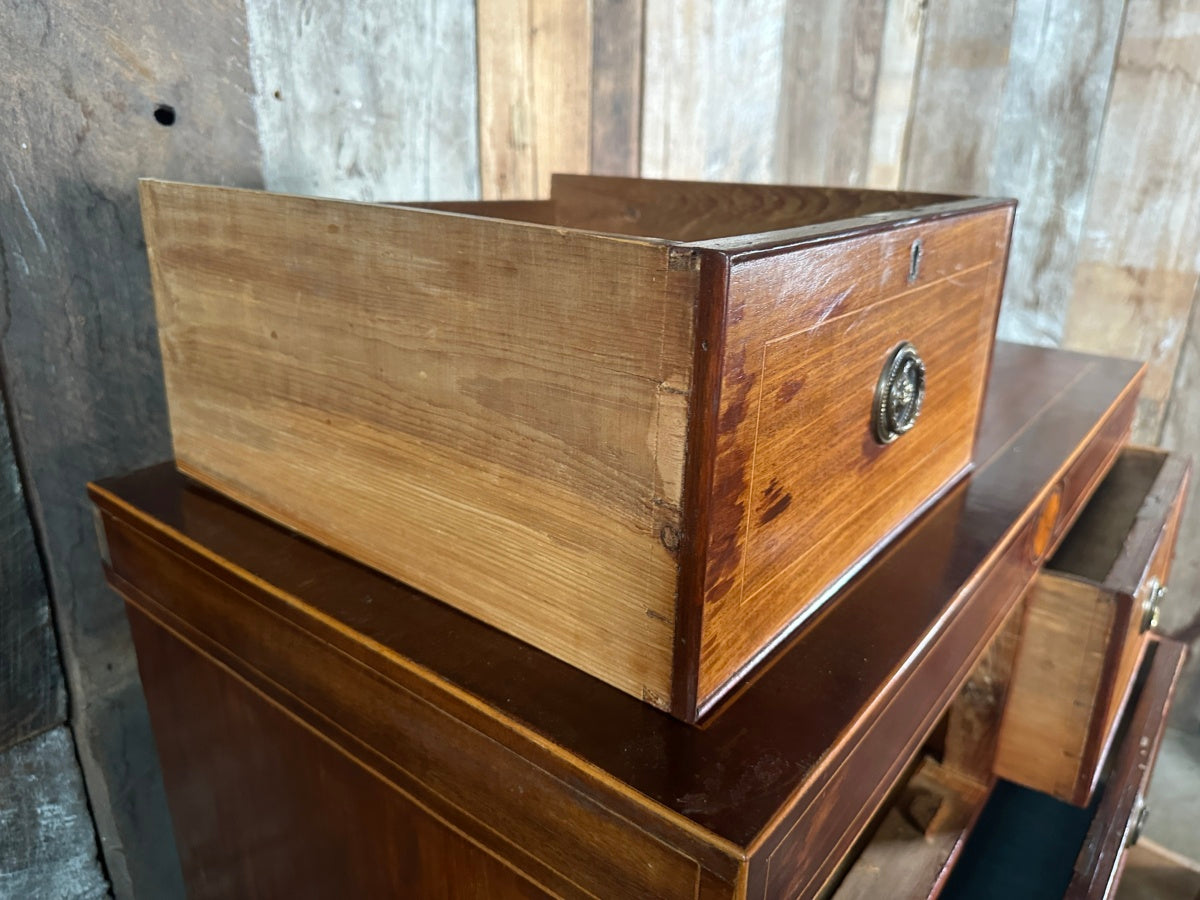 Antique Sheraton Revival Mahogany Two over Two Chest of Drawers, c 1890