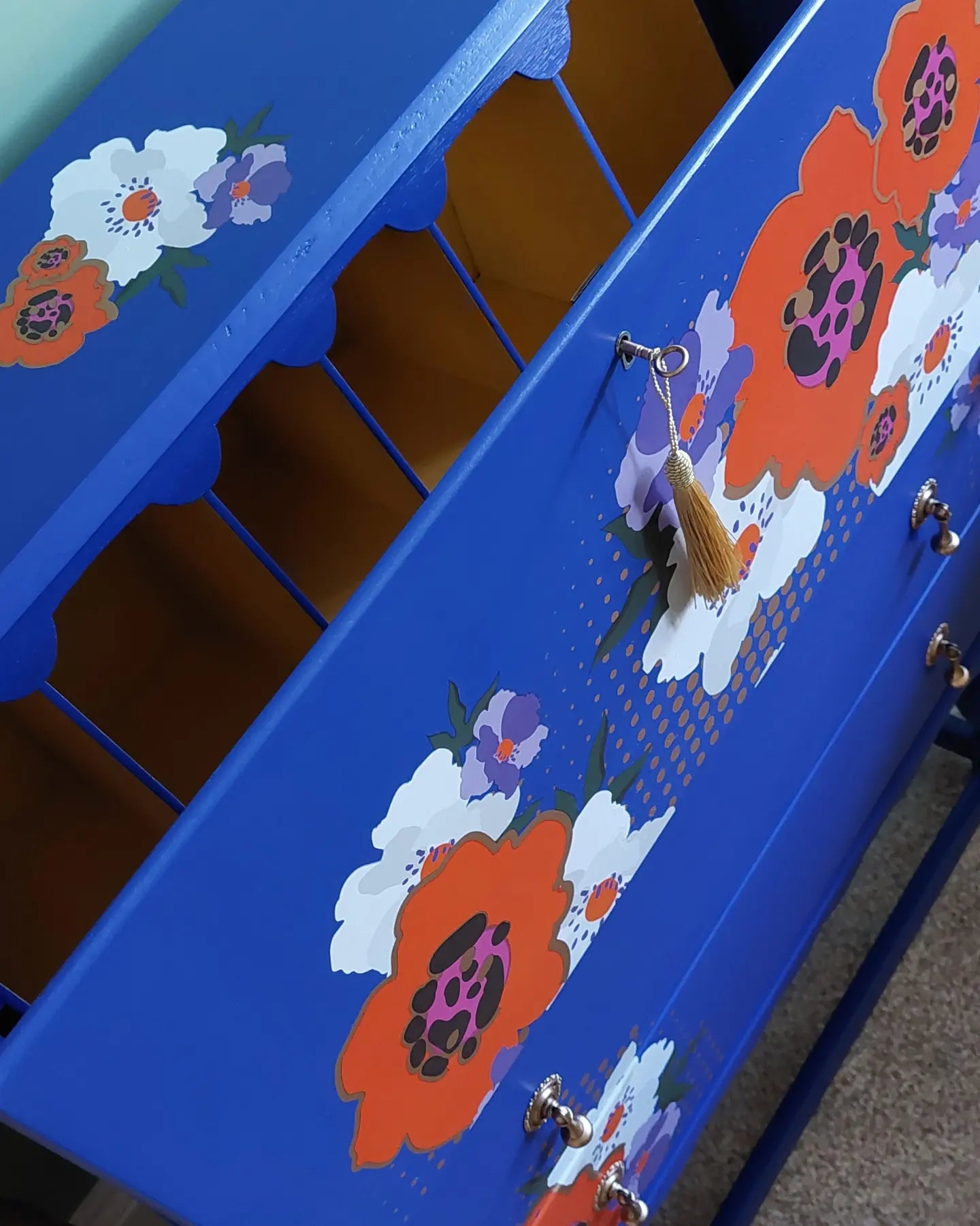 Blue writing bureau