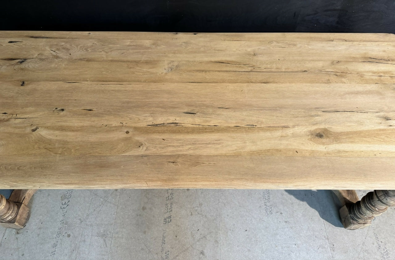 French Oak Farmehouse Dining Table with 2 Drawers