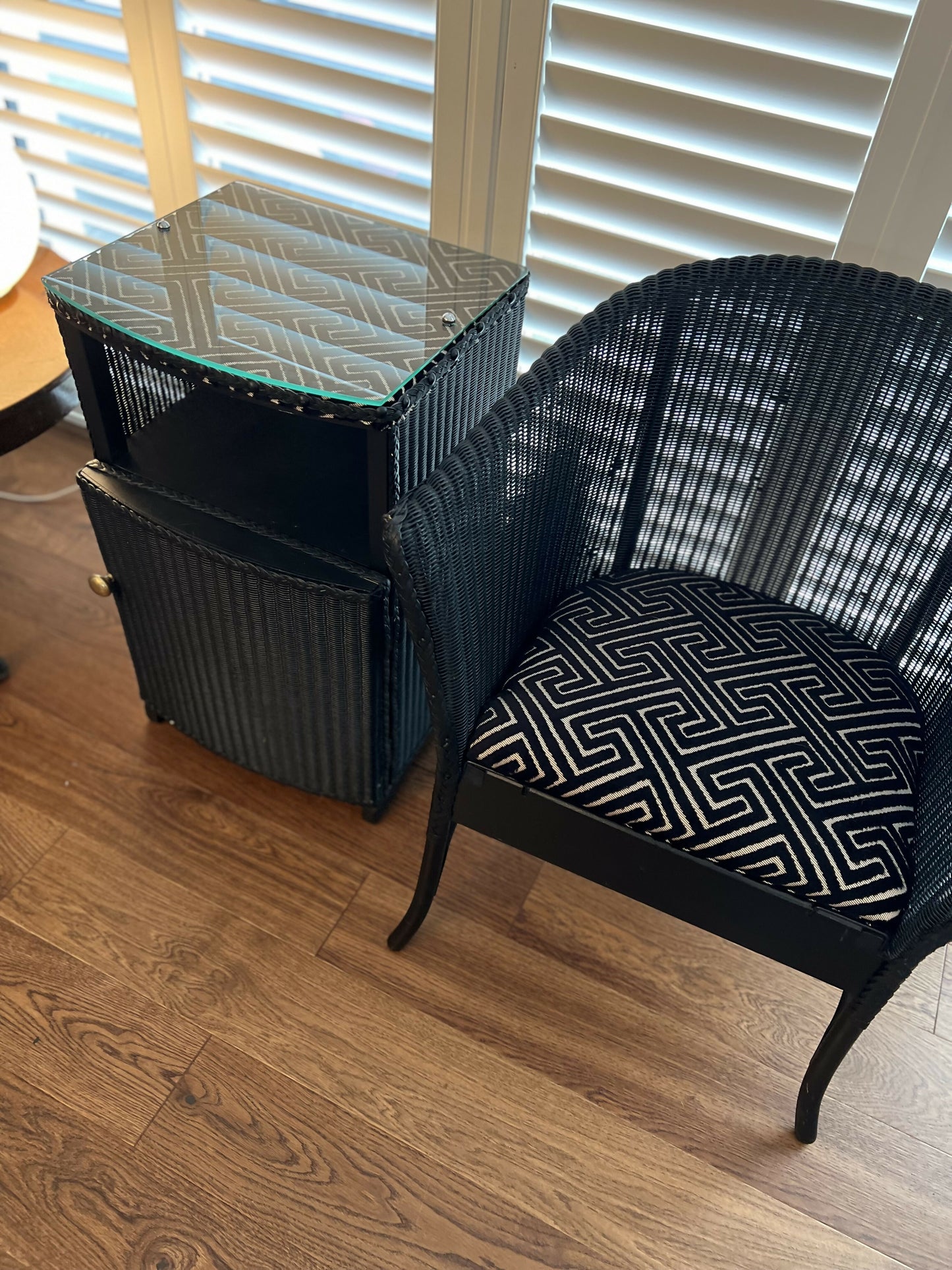 black table and chair set