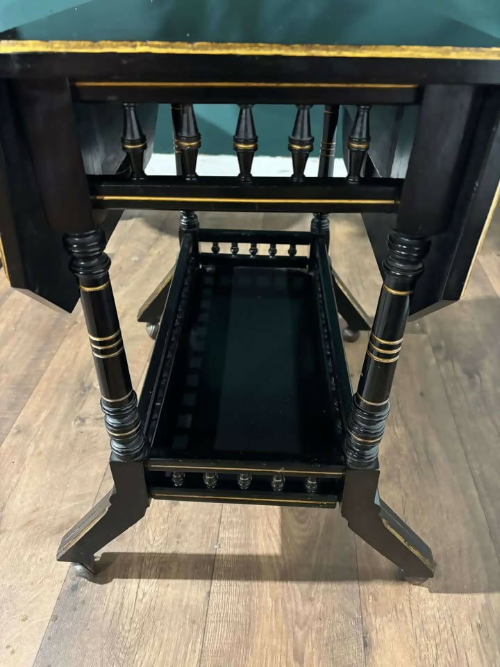 Edwardian Ebony Drop Leaf Side Tablev