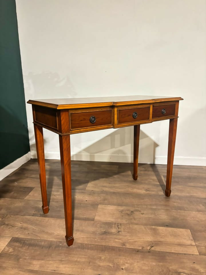 Reproduction Yew Wood Breakfront Console Table9