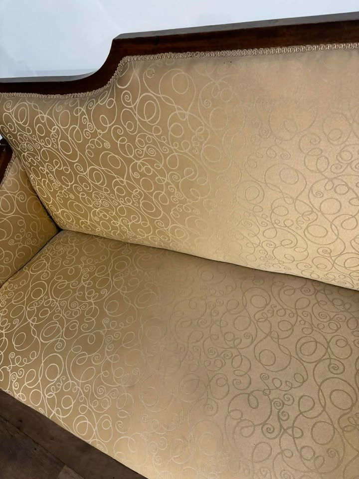 Edwardian Walnut Upholstered setteebnb