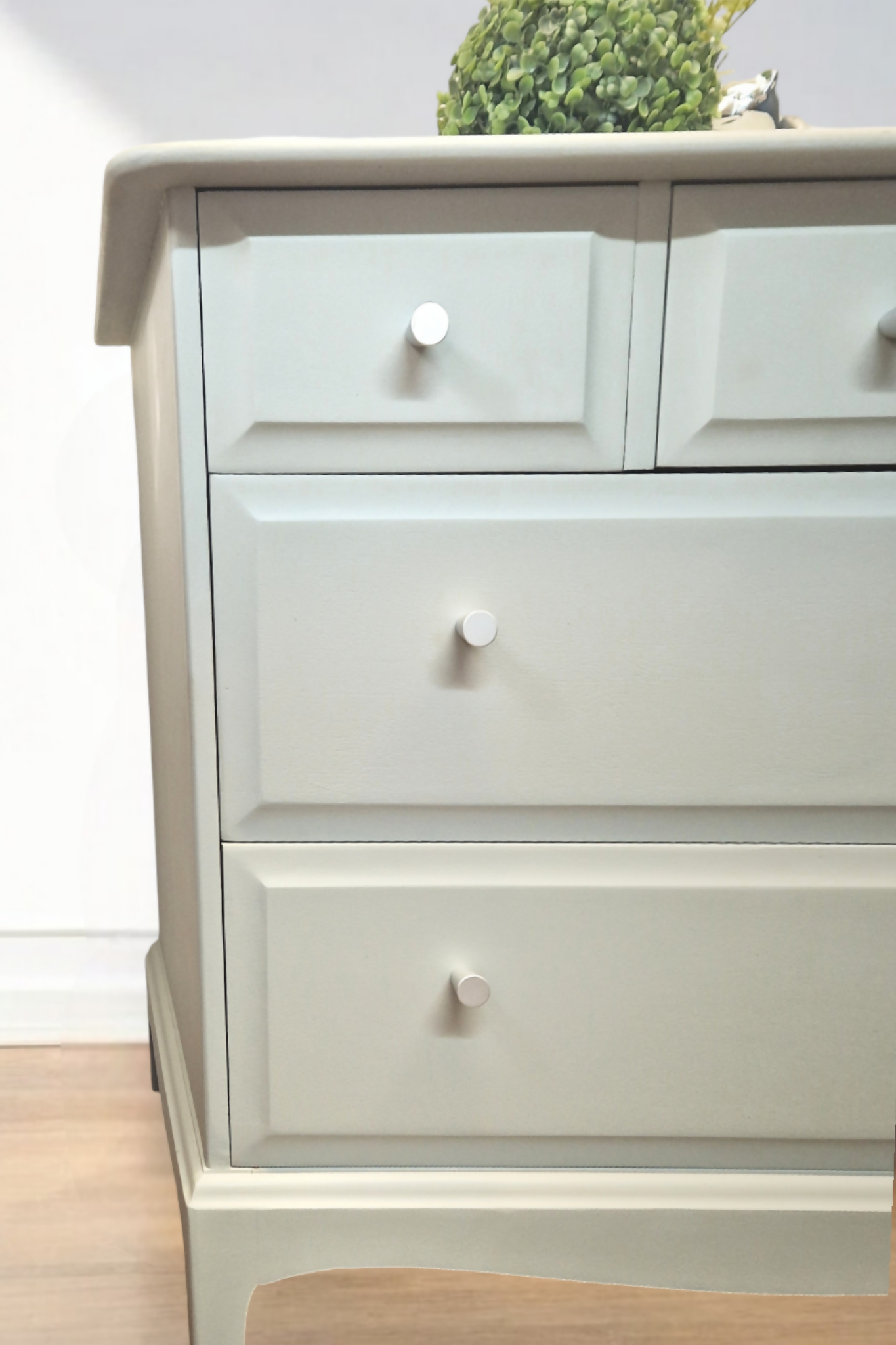 Stag Minstrel Chest of Drawers on Grey, Oversize bedside table