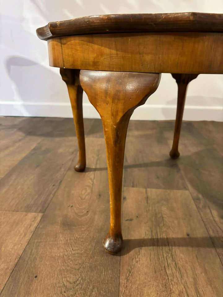 Vintage Walnut Cabriole Leg Coffee Table