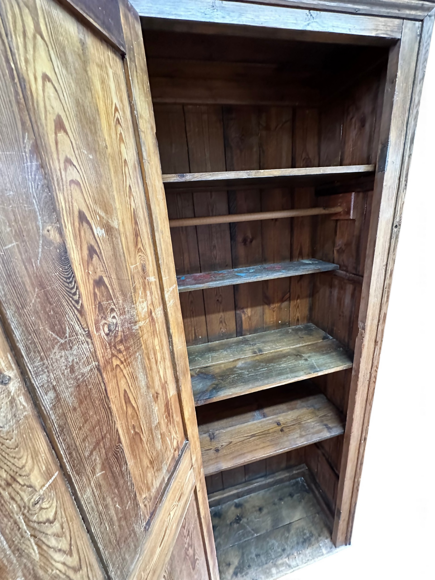 Victorian Pine Cupboard House Keepers Pantry Pitch Pine Rustic Farmhouse Larder Linen Cabinet