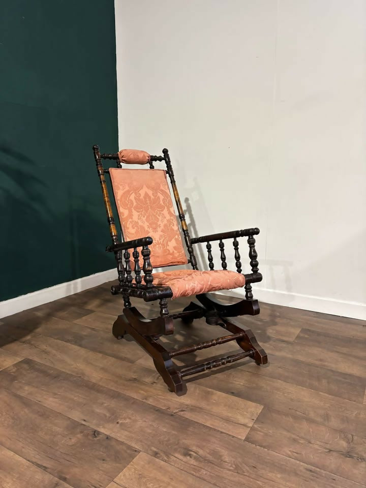 Victorian Upholstered American Style Rocking Chair9