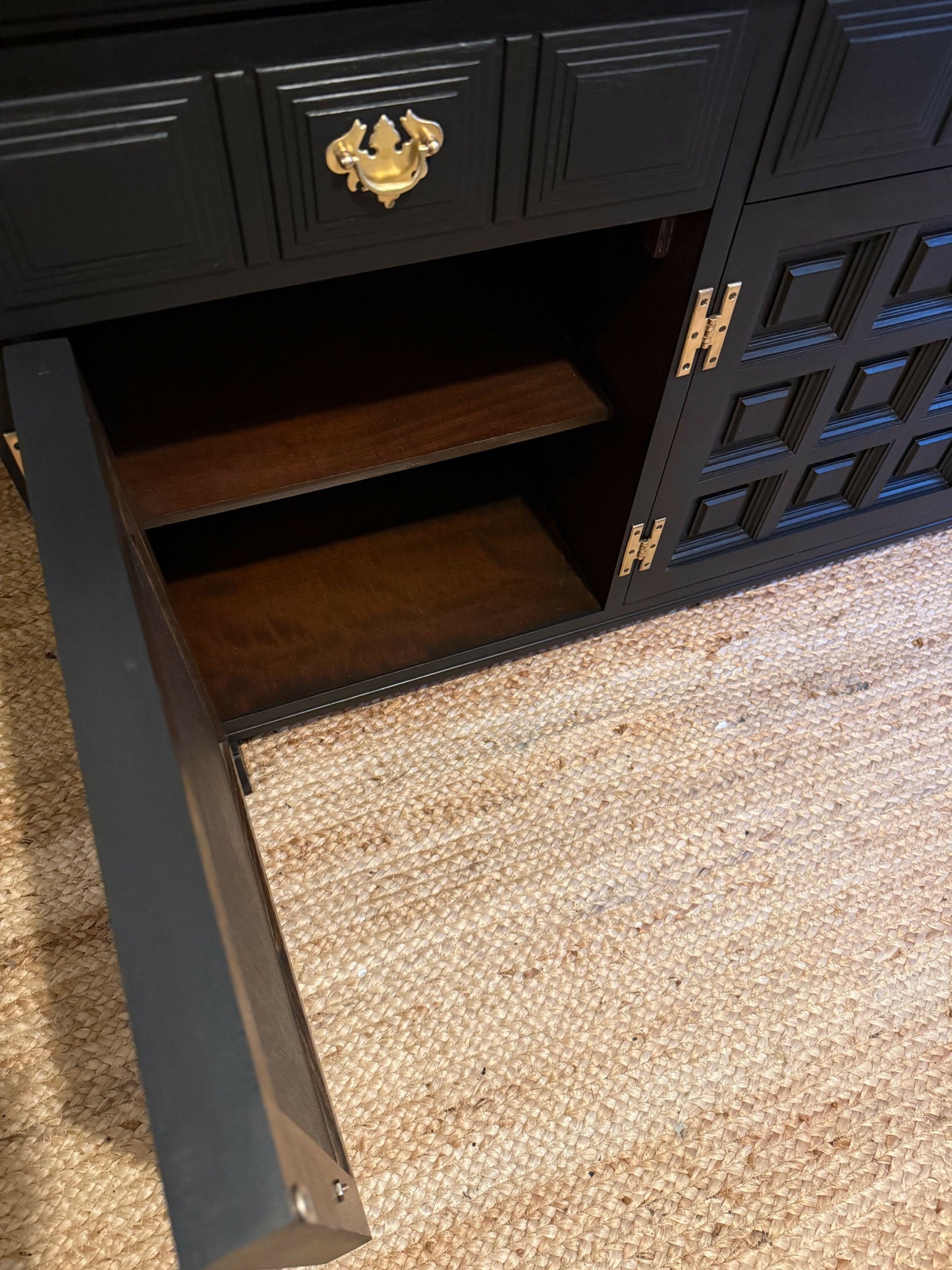 Newly refurbished large solid wood Toledo sideboard black