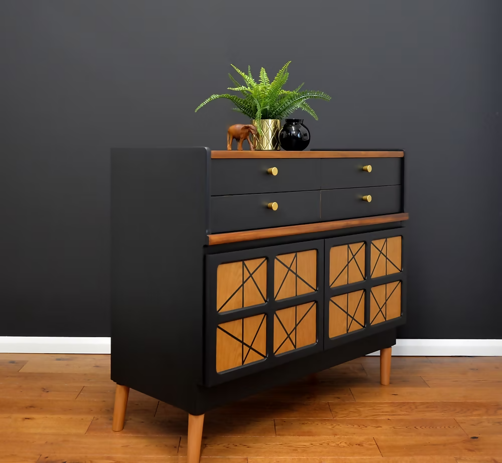 Mid Century Nathan Sideboard, Vintage Teak Drinks cabinet, Retro Media Unit