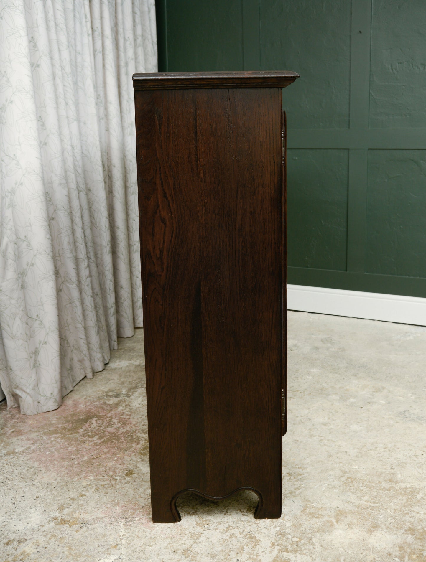 Solid Dark Oak Glazed Bookcase/Display Cabinet with Drawers - Ludwik Styl