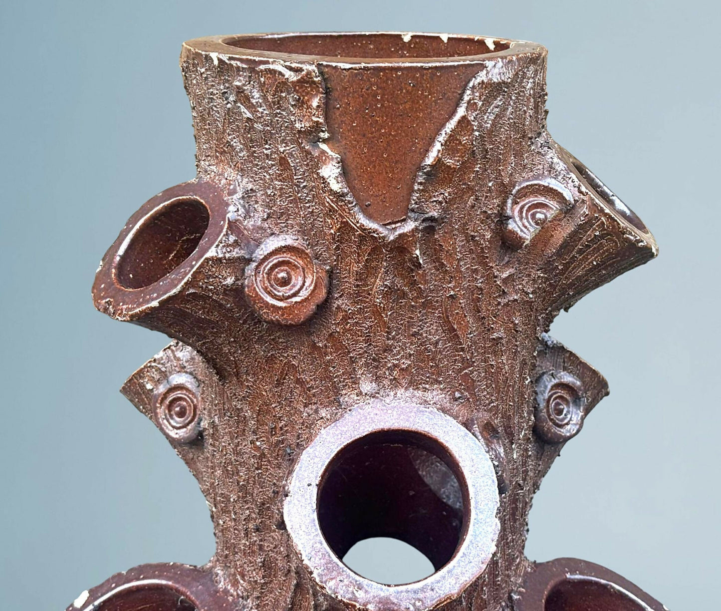 19th Century Antique Tree Trunk Strawberry Planter