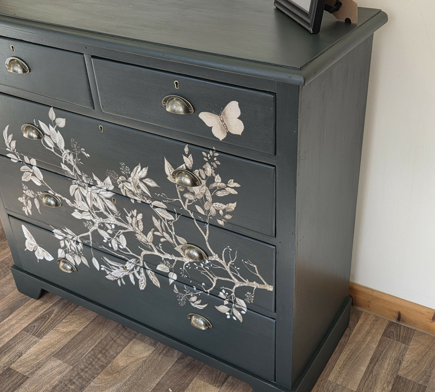 Large mid-century pine chest of drawers