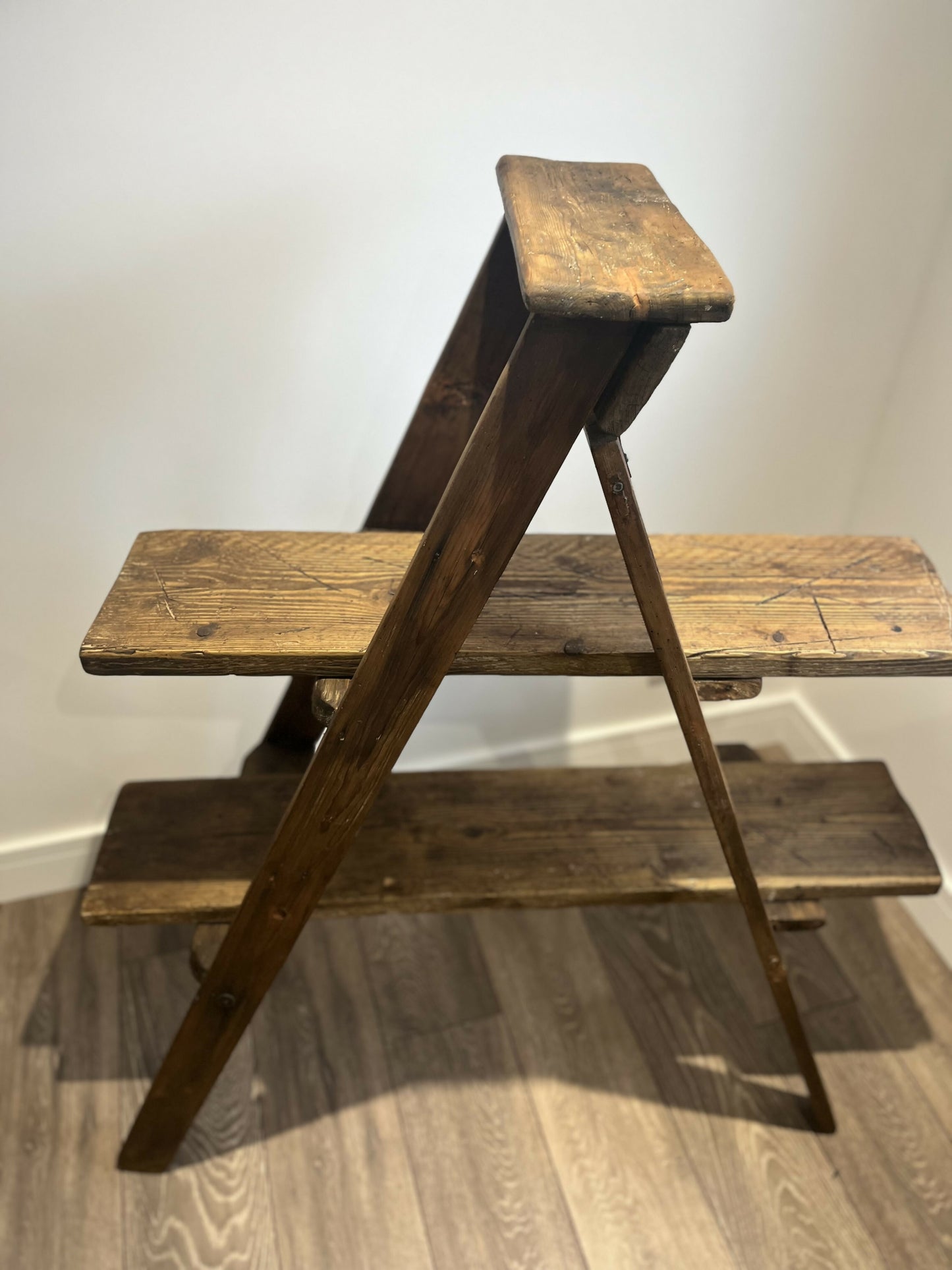 Rustic vintage style stepladder display