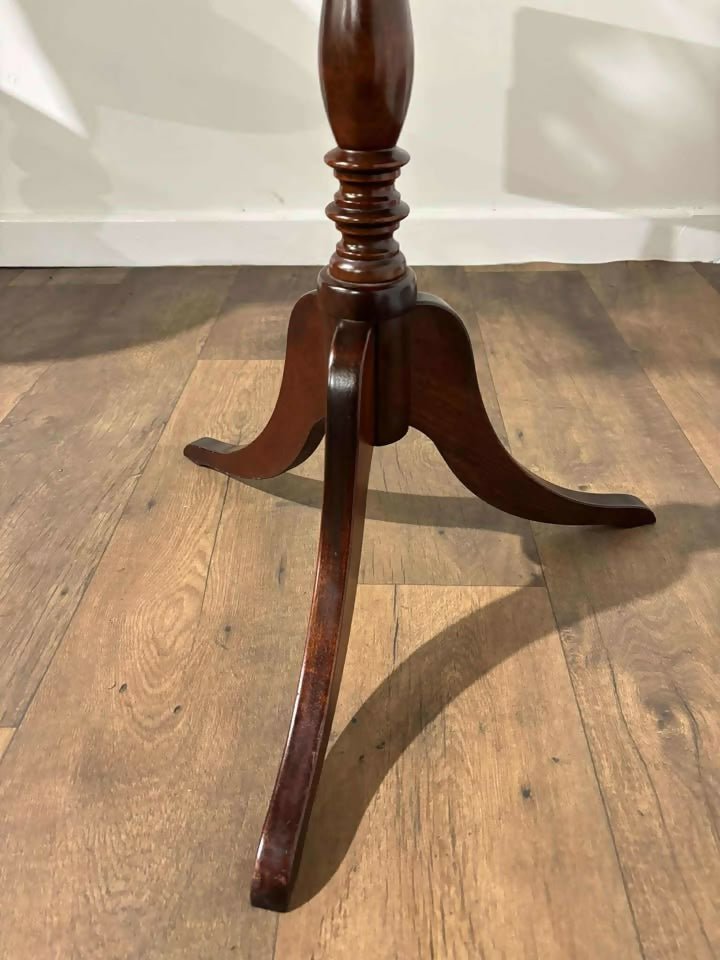 Vintage Reproduction Mahogany Rectangular Tripod Table with Single Drawer