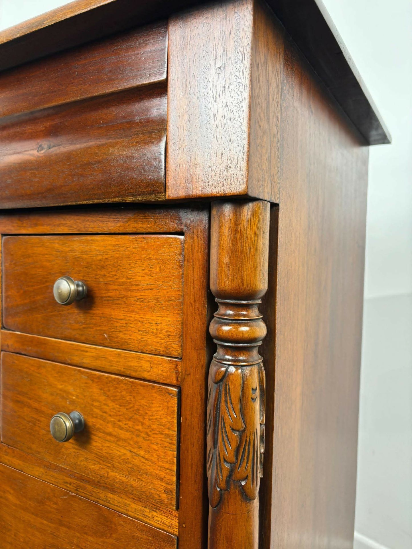 Reproduction Victorian Style Mahogany Chest of Nine Drawers