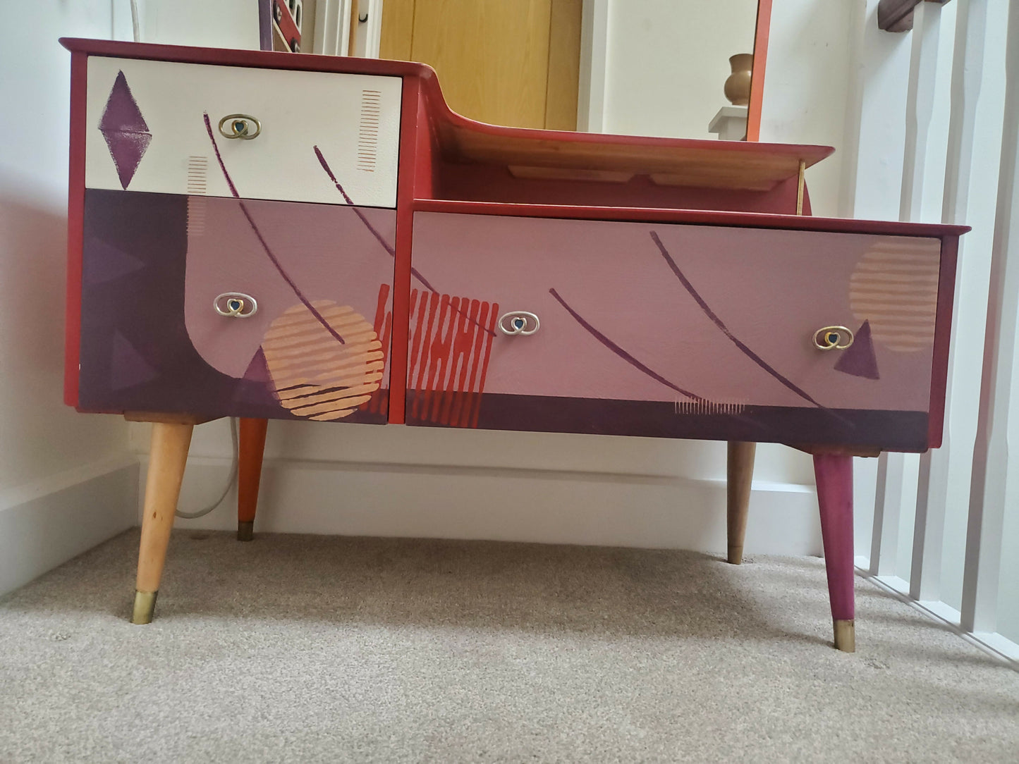 Upcycled mid century dressing table