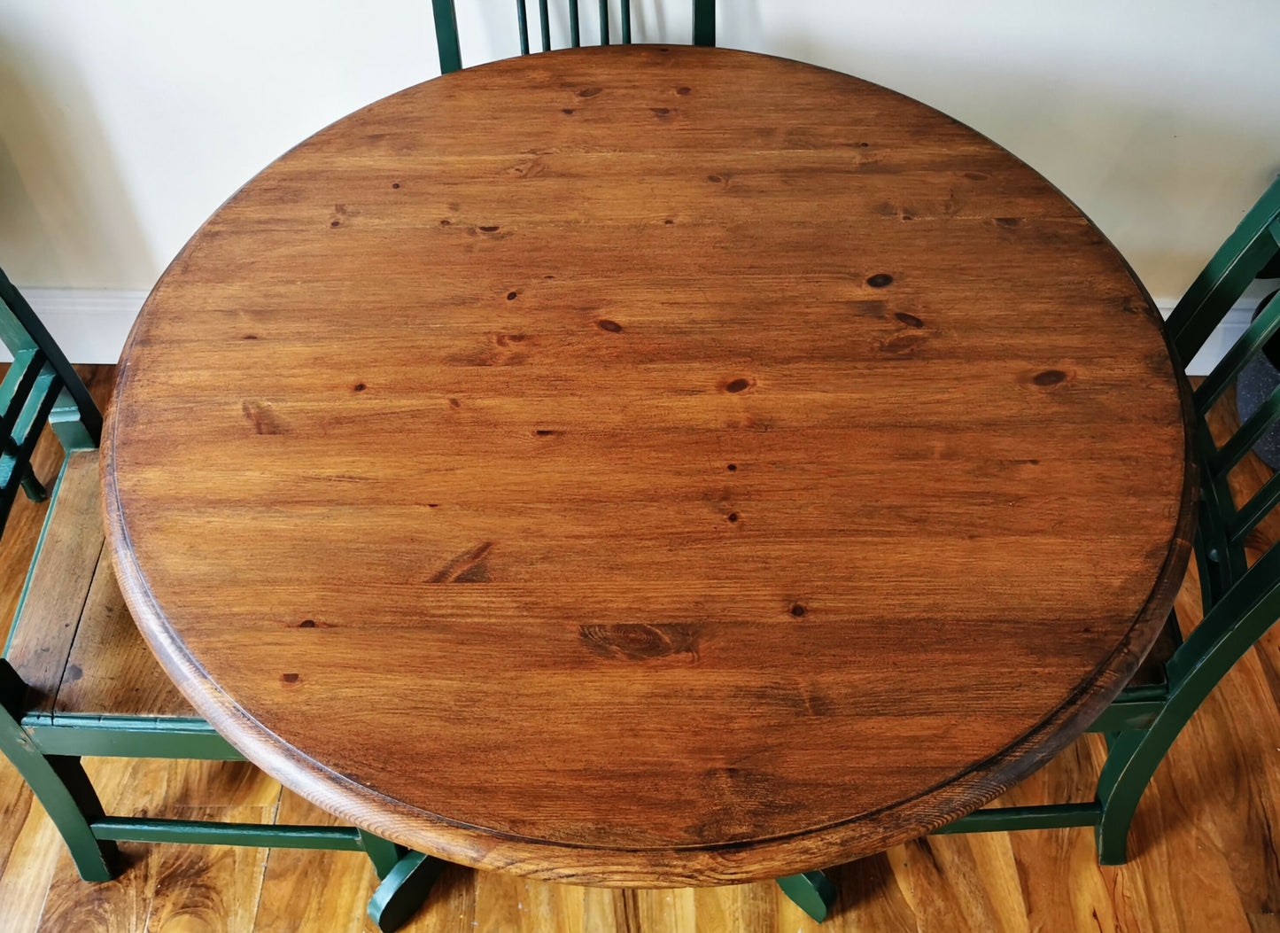 Upcycled Pine Dining Table with 4 Vintage Oak Chairs