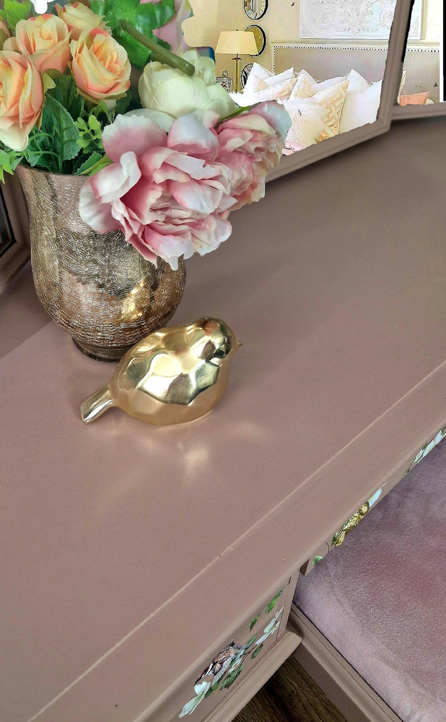 Pink stag dressing table,