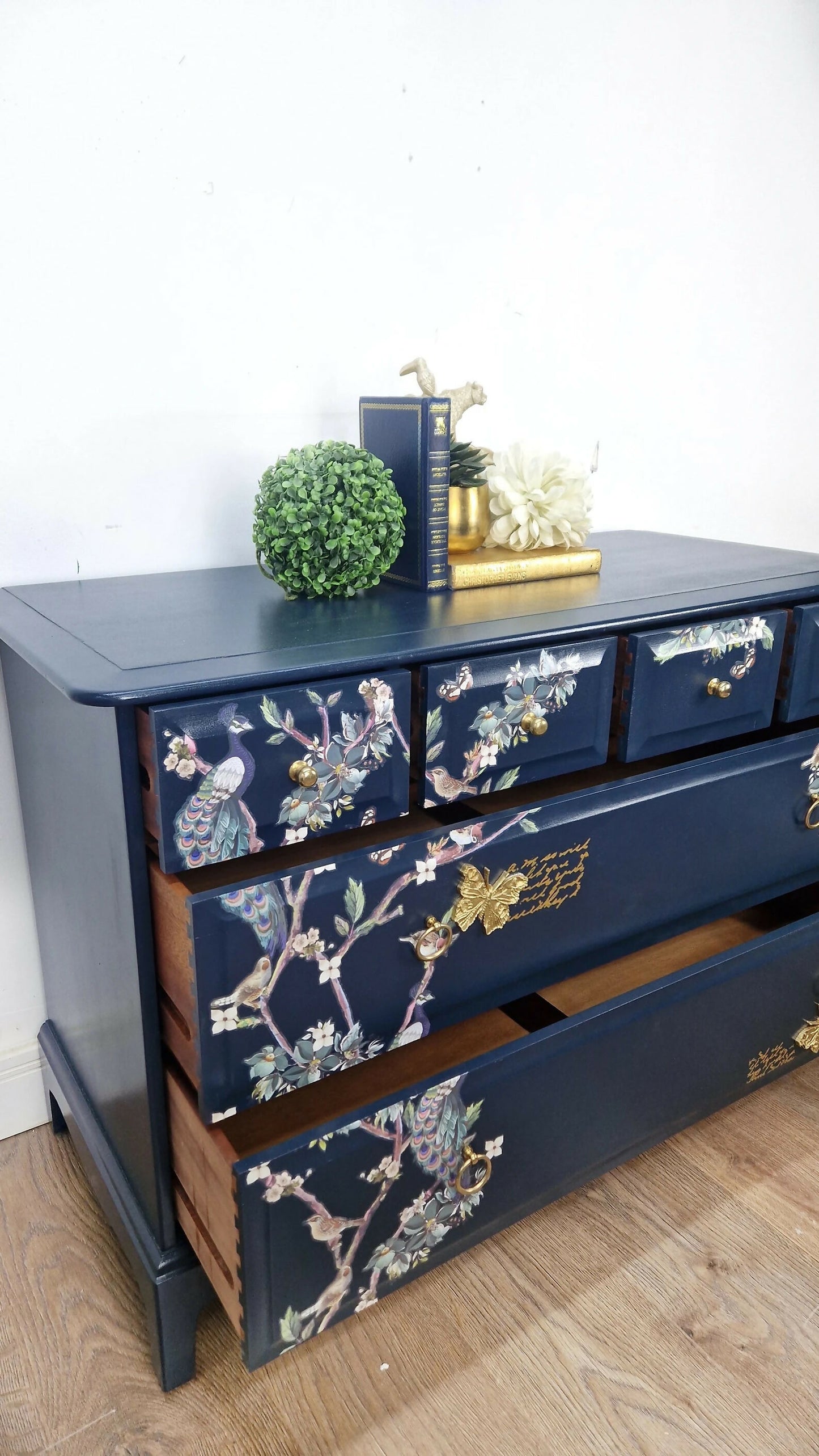 Stag navy chest of drawers