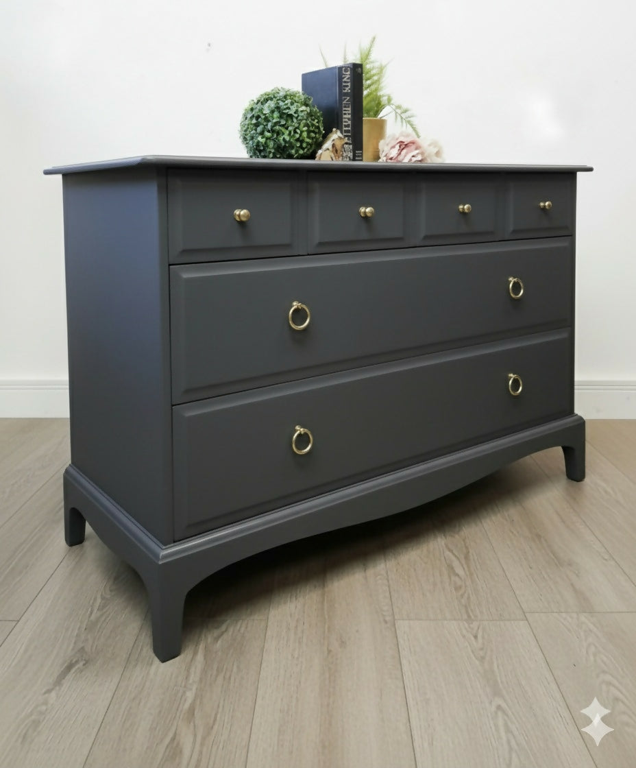 Stag minstrel chest of drawers in dark grey