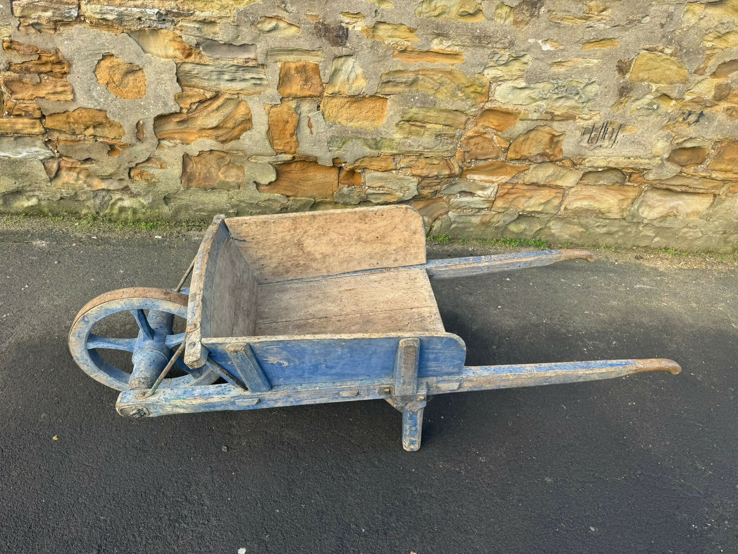 Antique French Painted Wheelbarrow, Early 1900s