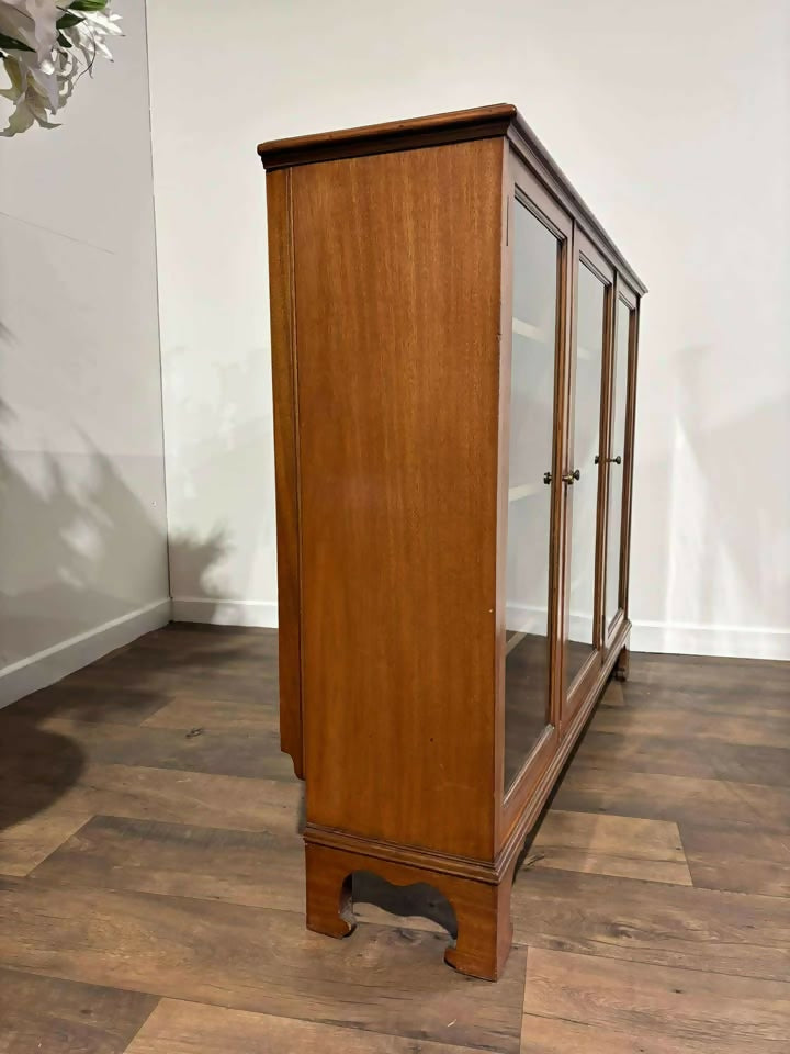 Vintage Mahogany Triple Glazed Door Bookcasec