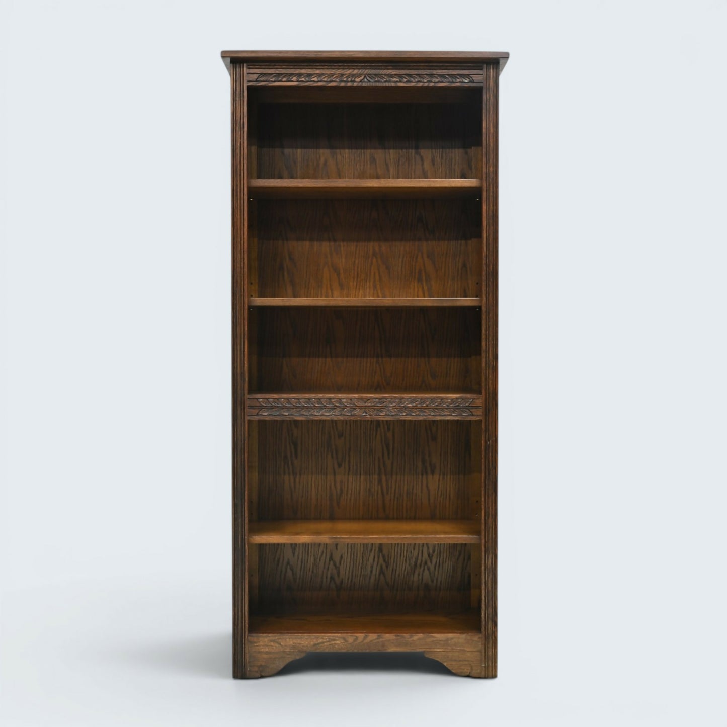 Old Charm Open Bookcase 4 Shelves Carvings Vintage Storage FREE UK Delivery*