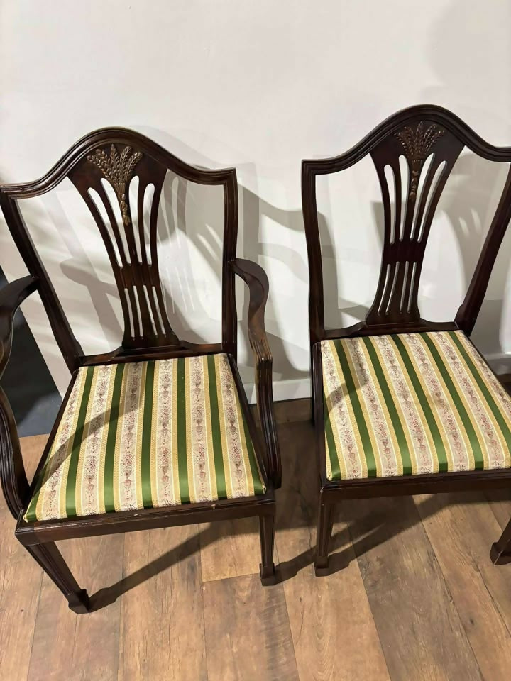 Set of Six Reproduction Mahogany Dining Chairs