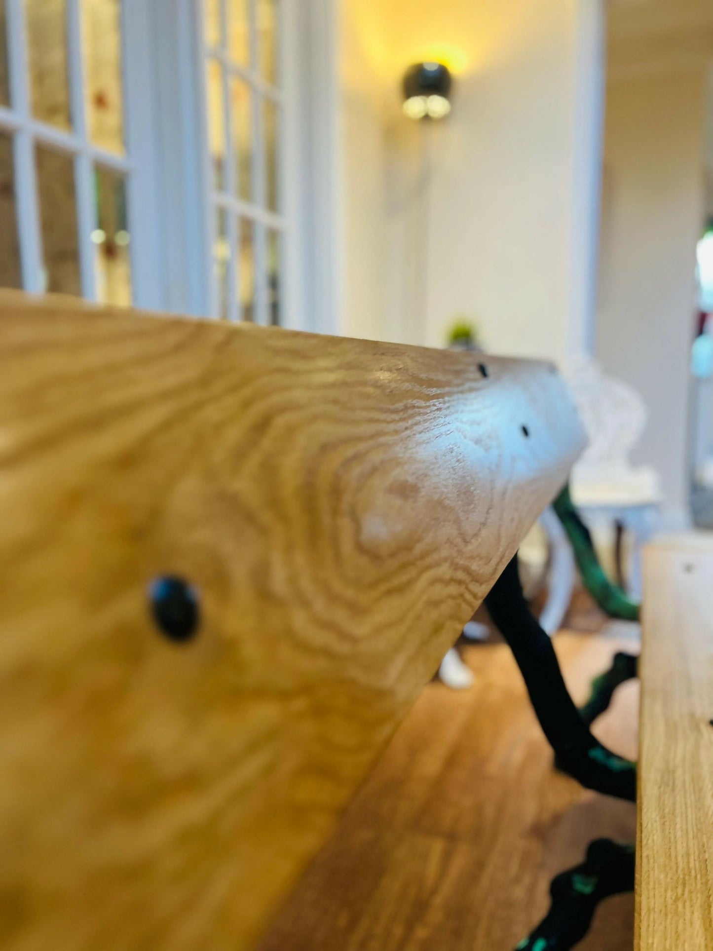 Heavy Cast Iron and Oak Garden Bench