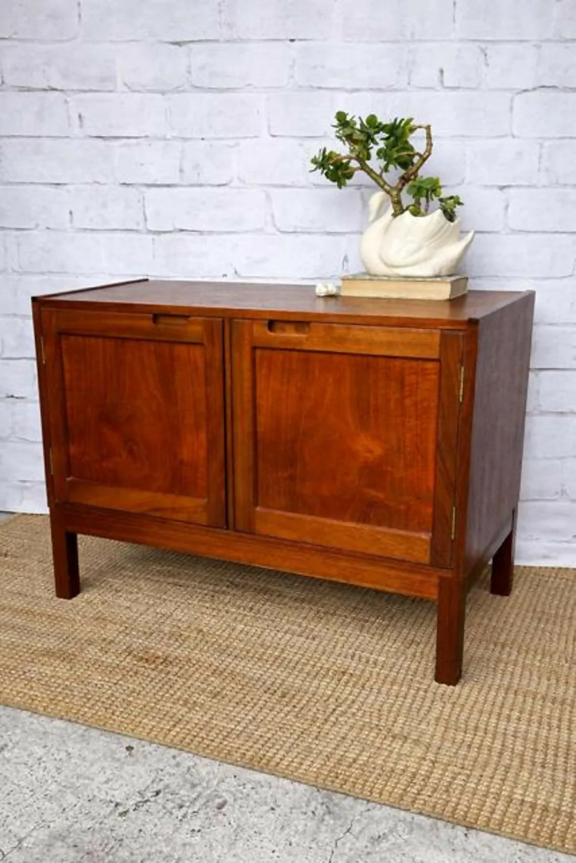 Mid Century Teak Record Cabinet / Small Sideboard / Bedside, Drinks Cabinet, Retro Furniture, Living Room, Hallway Storage, Danish Style