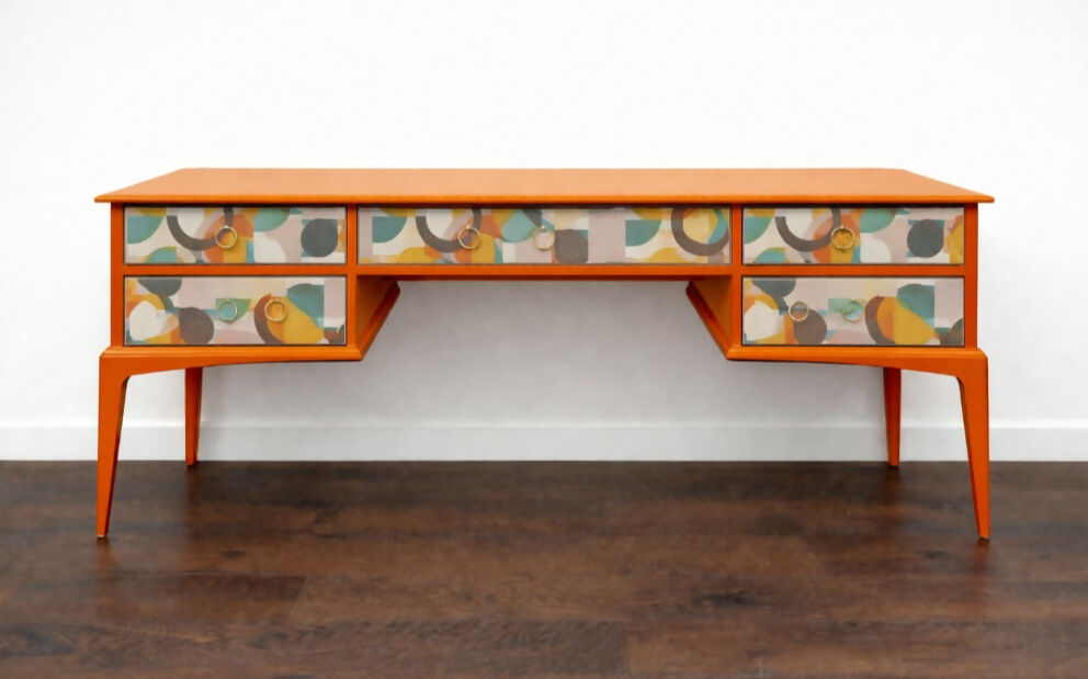 Bespoke Upcycled Retro Mid-century Vintage Stag Dressing Table, Desk Painted Furniture Custom Commission