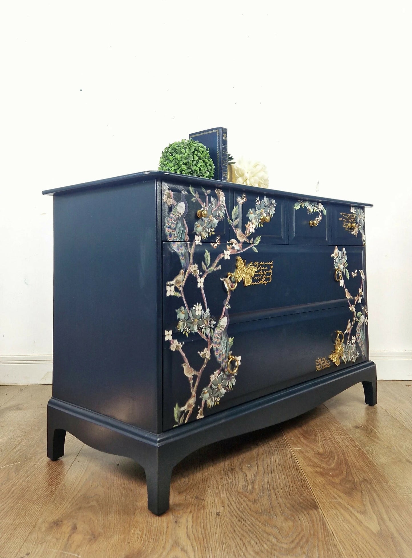 Stag navy chest of drawers