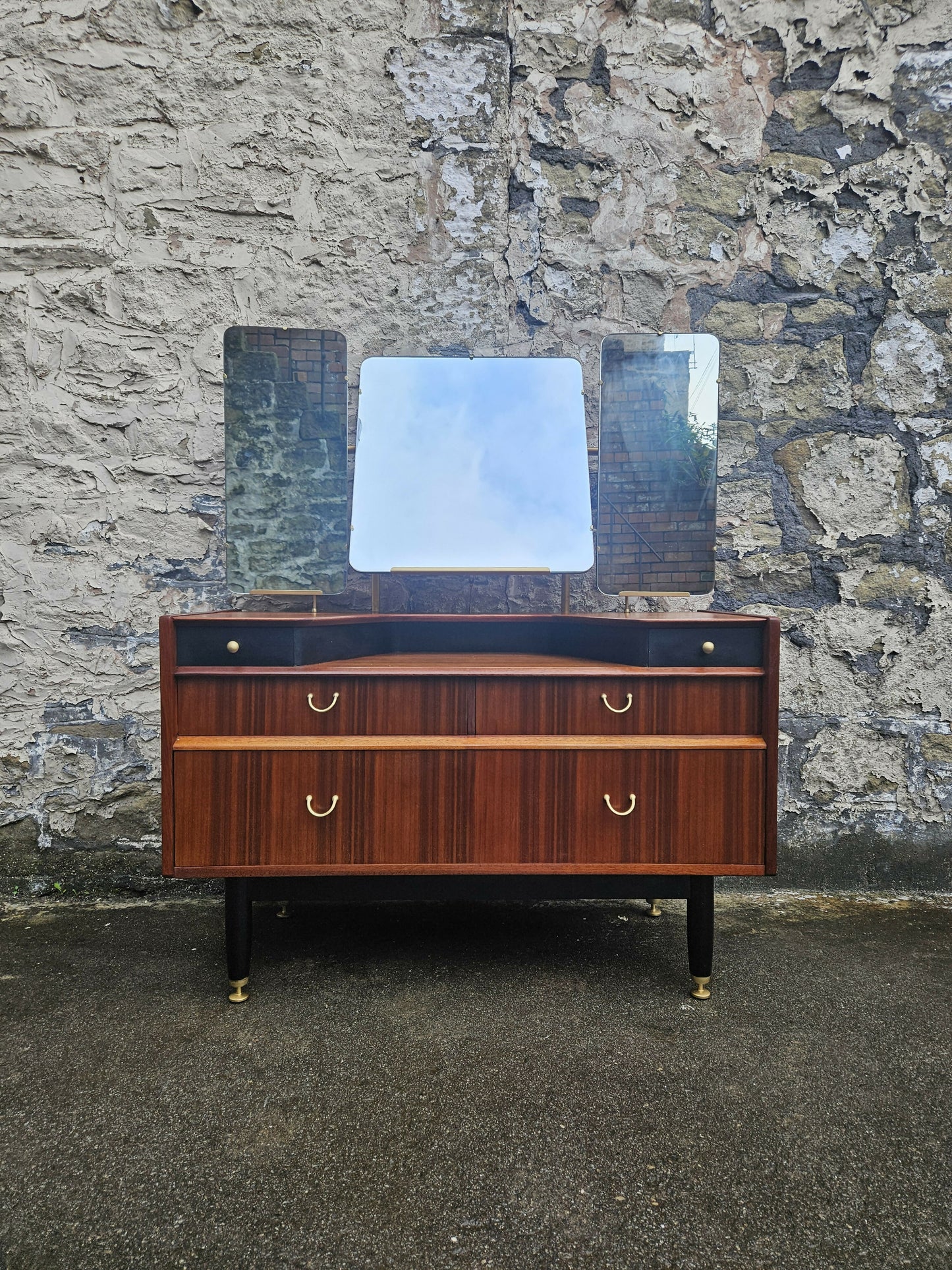 G Plan Teak Dressing Table: Librenza Range Mid-Century Modern Five-Drawer Chest
