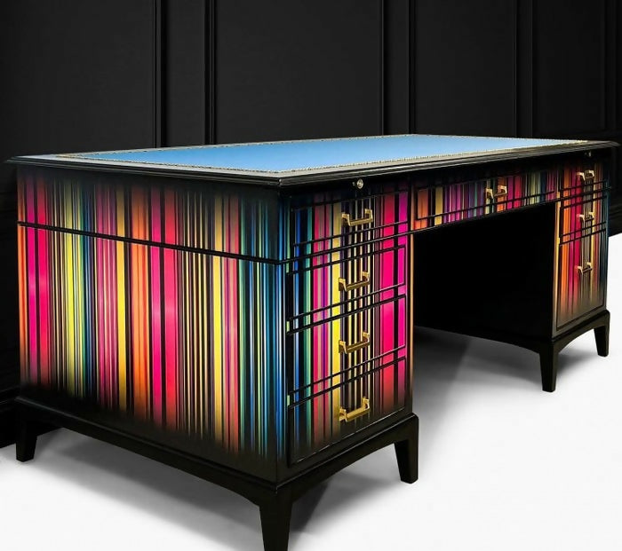 Vintage Stripped Office Desk