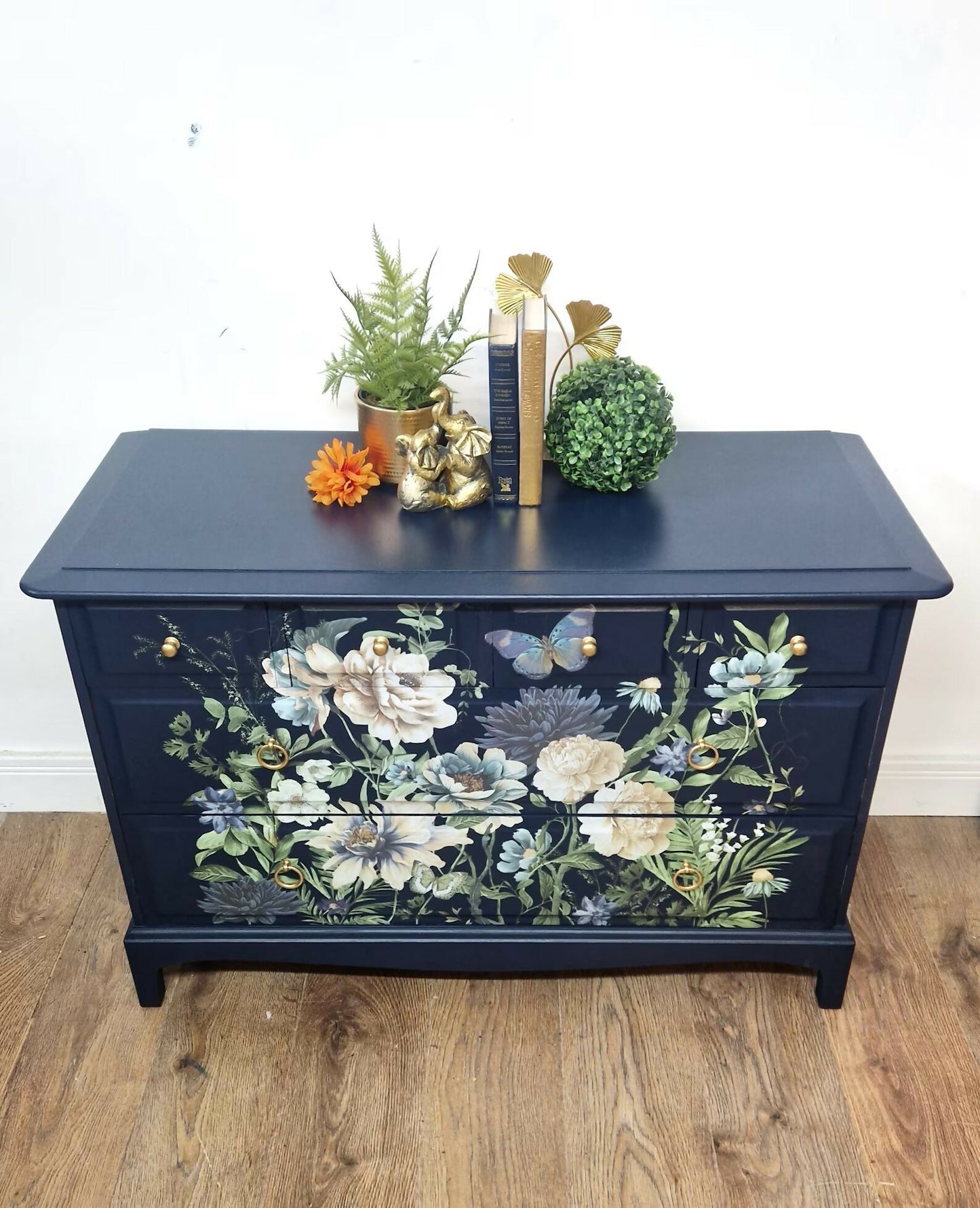 Stag navy chest of drawers
