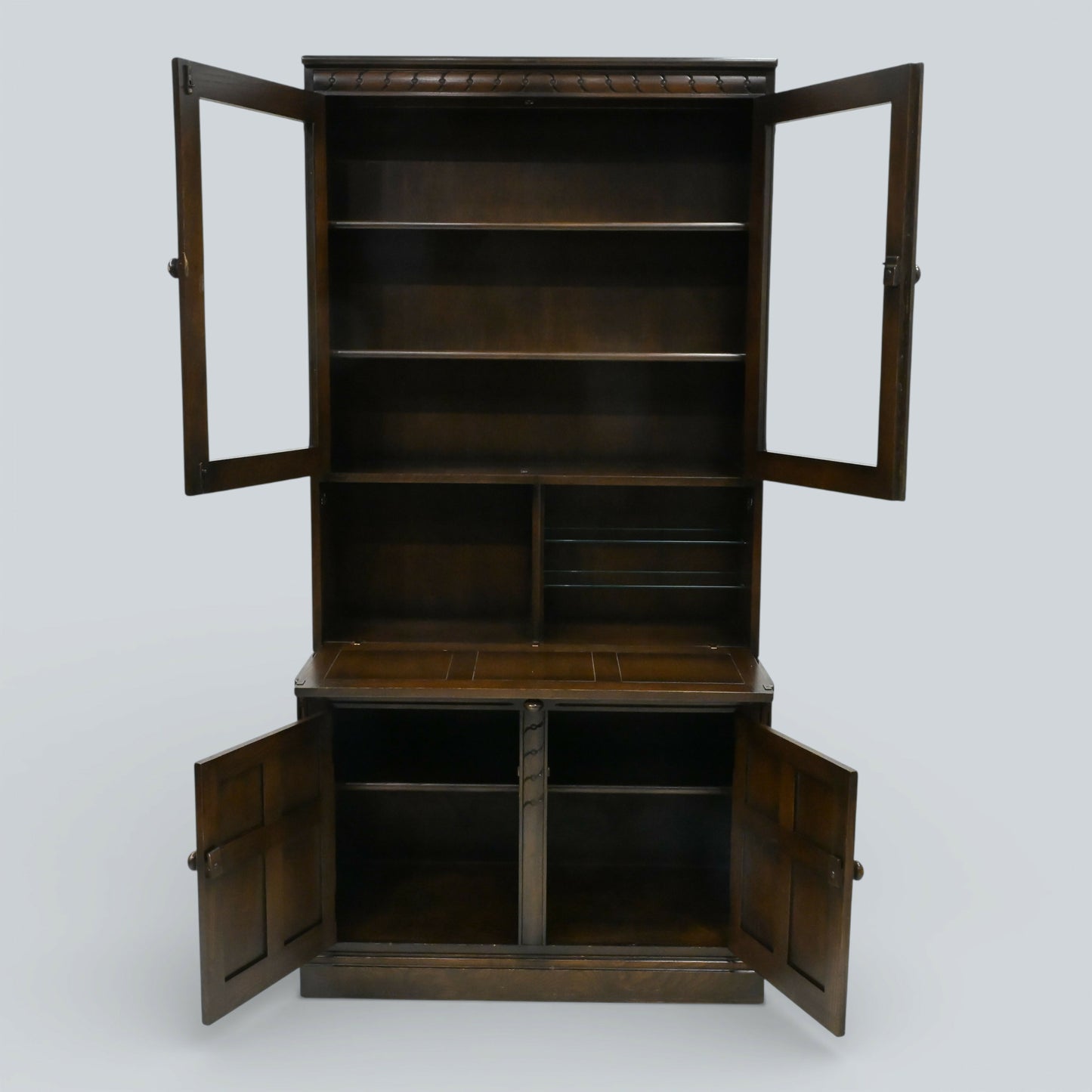 Ercol Mural Wall Unit Display/Drinks Cabinet Dark Finish FREE UK Delivery*