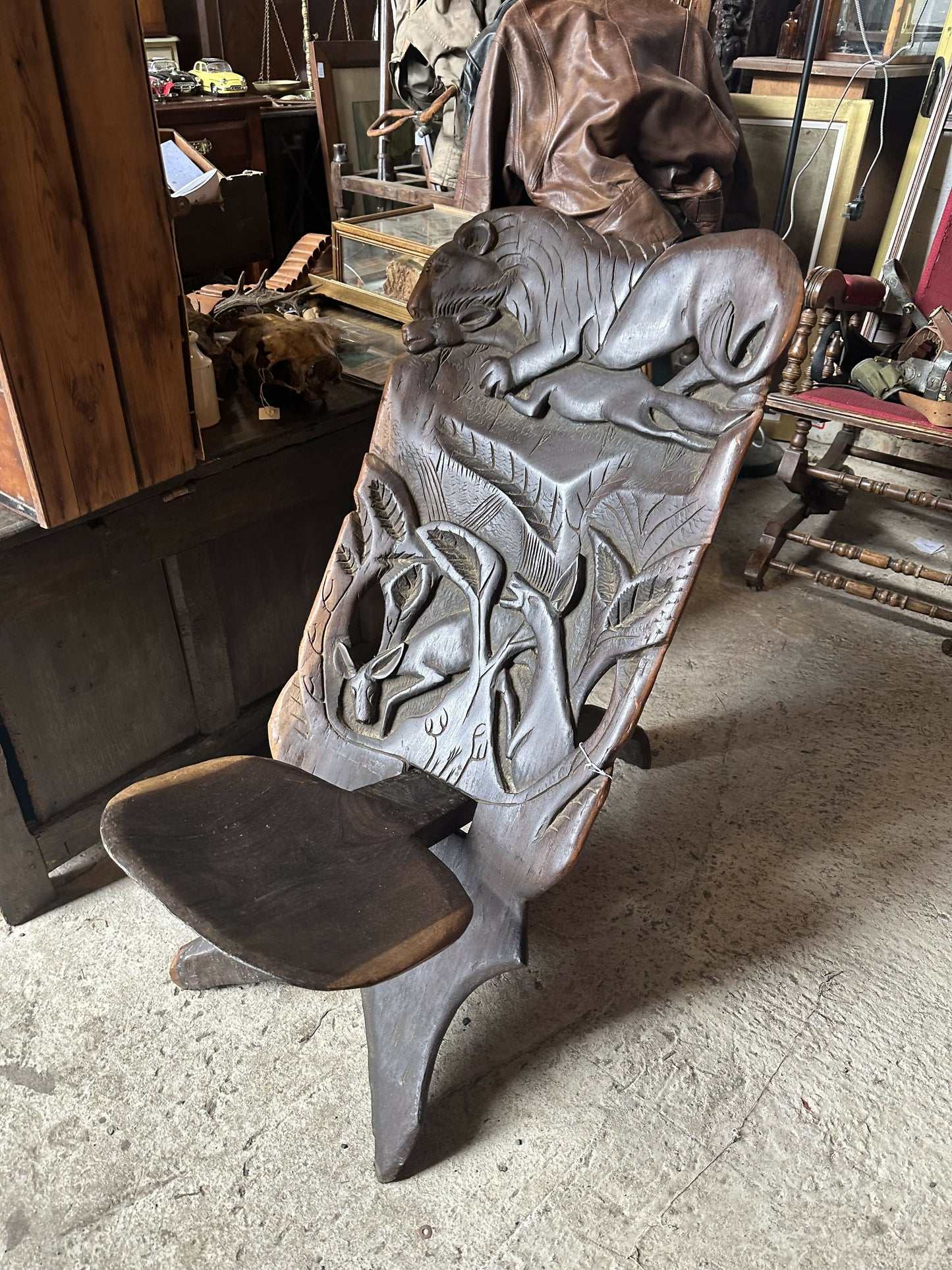 Heavily Carved Folding Chair