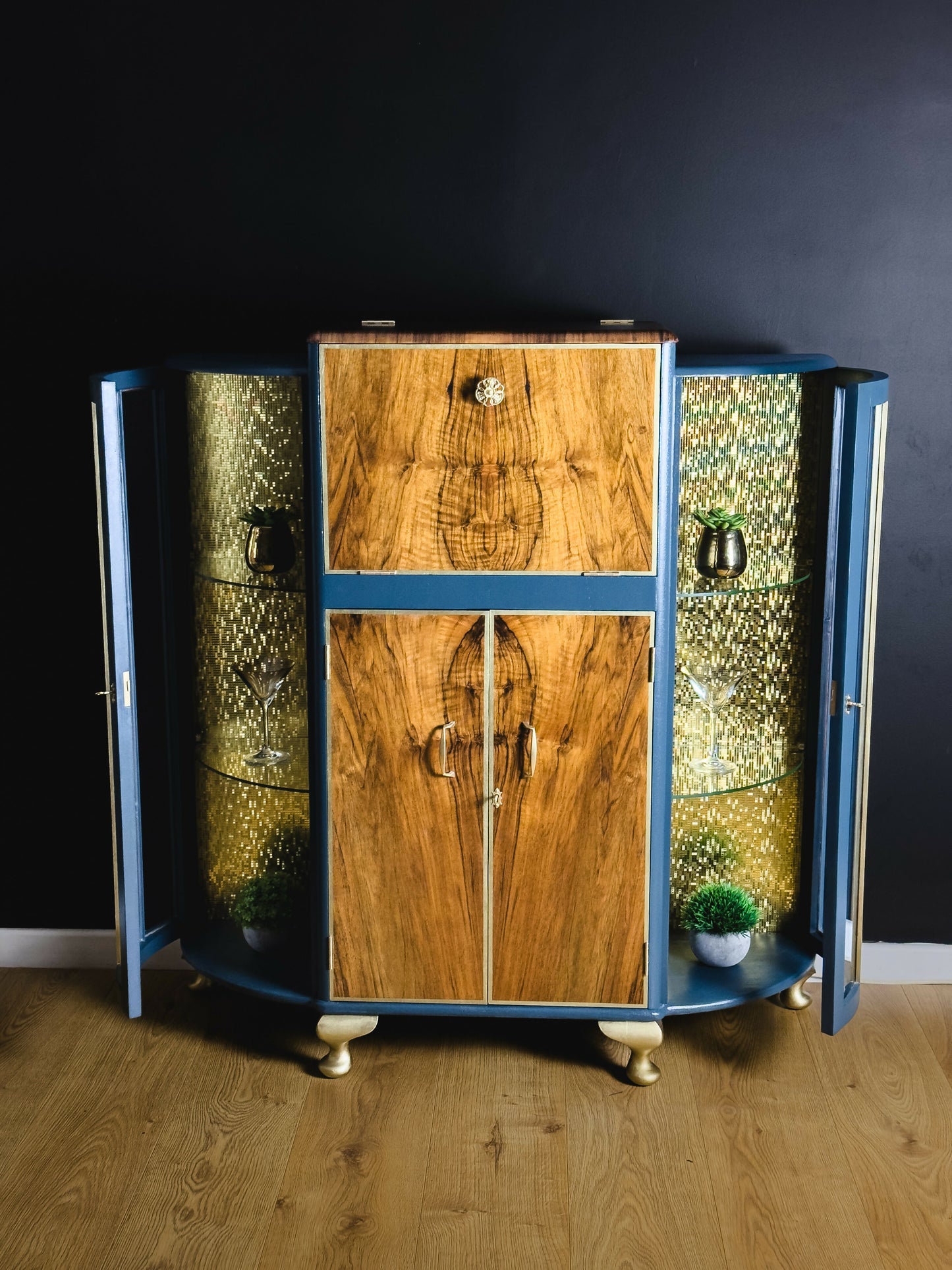 Art Deco Style Cocktail Cabinet/ Display Cabinet