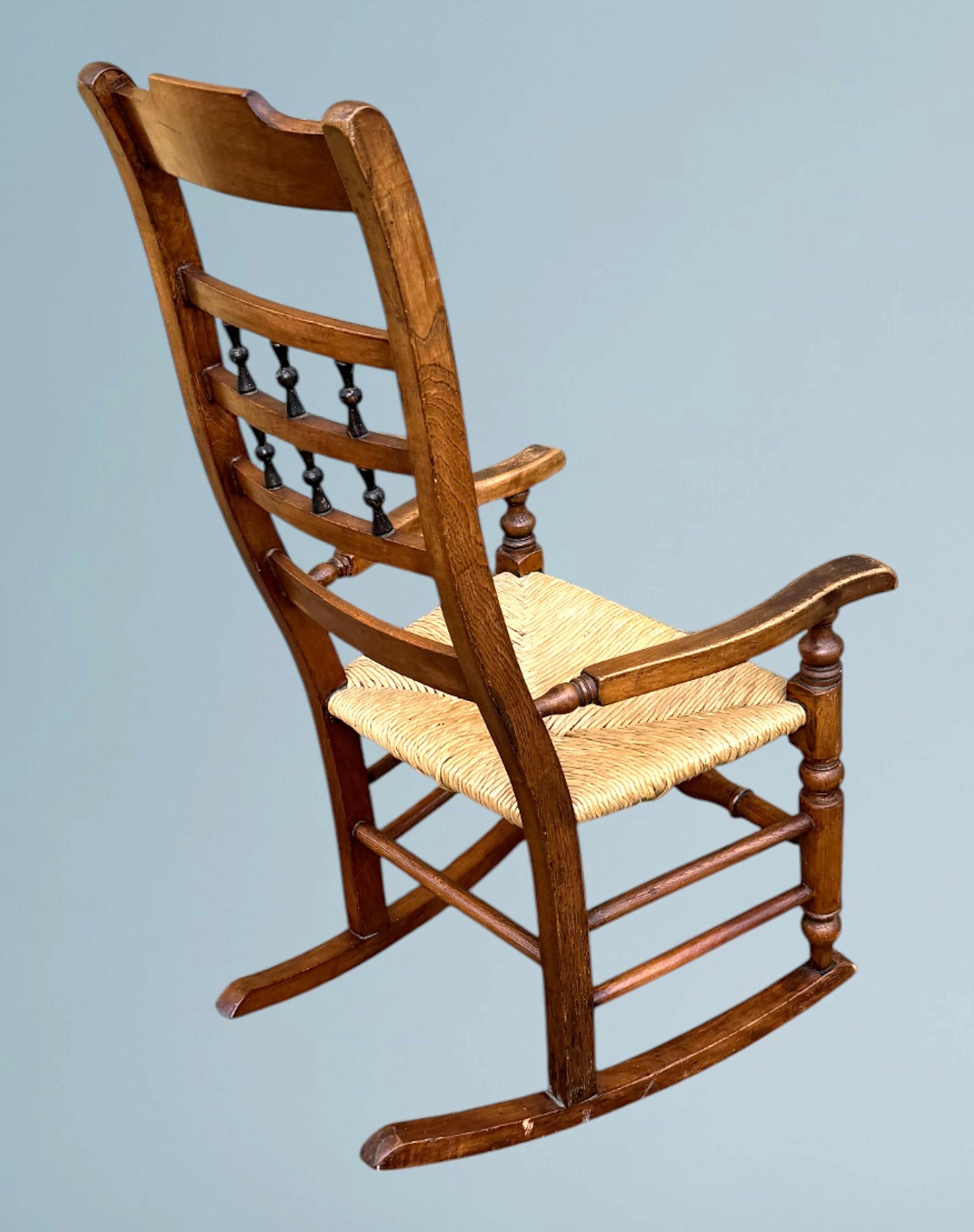 Antique 19th Century Rush Seat Rocking Chair