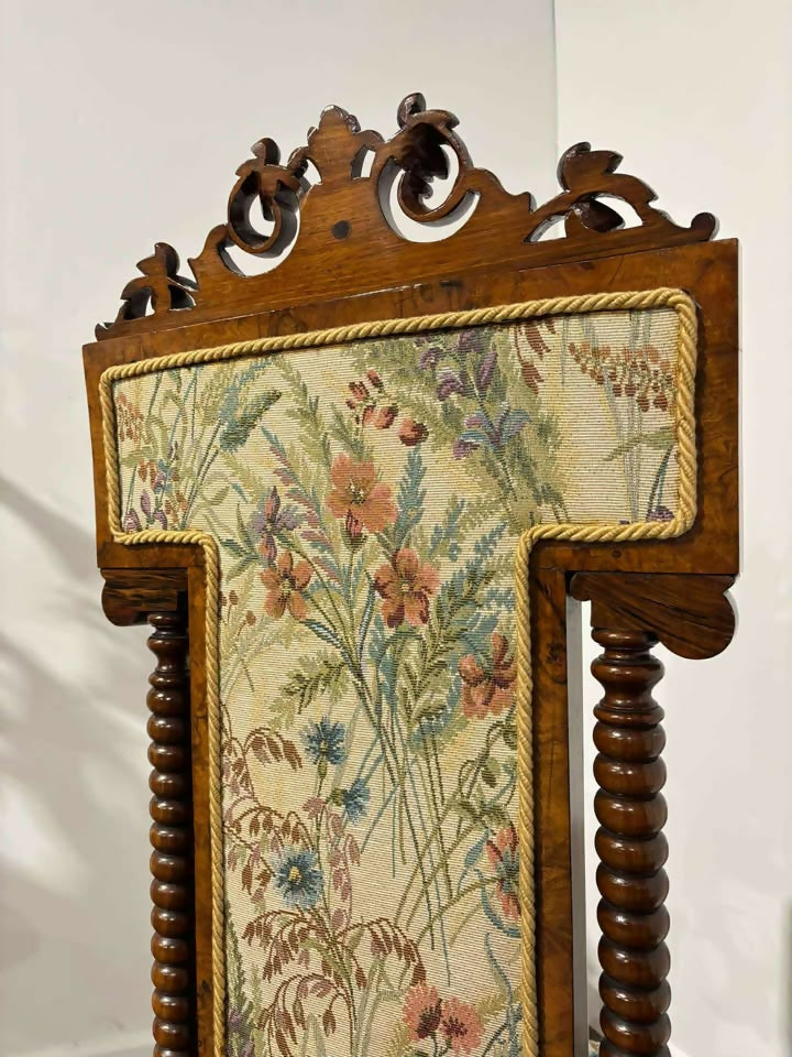 Victorian Walnut Prie-Dieu with Tapestry Upholstery Circa: 1870