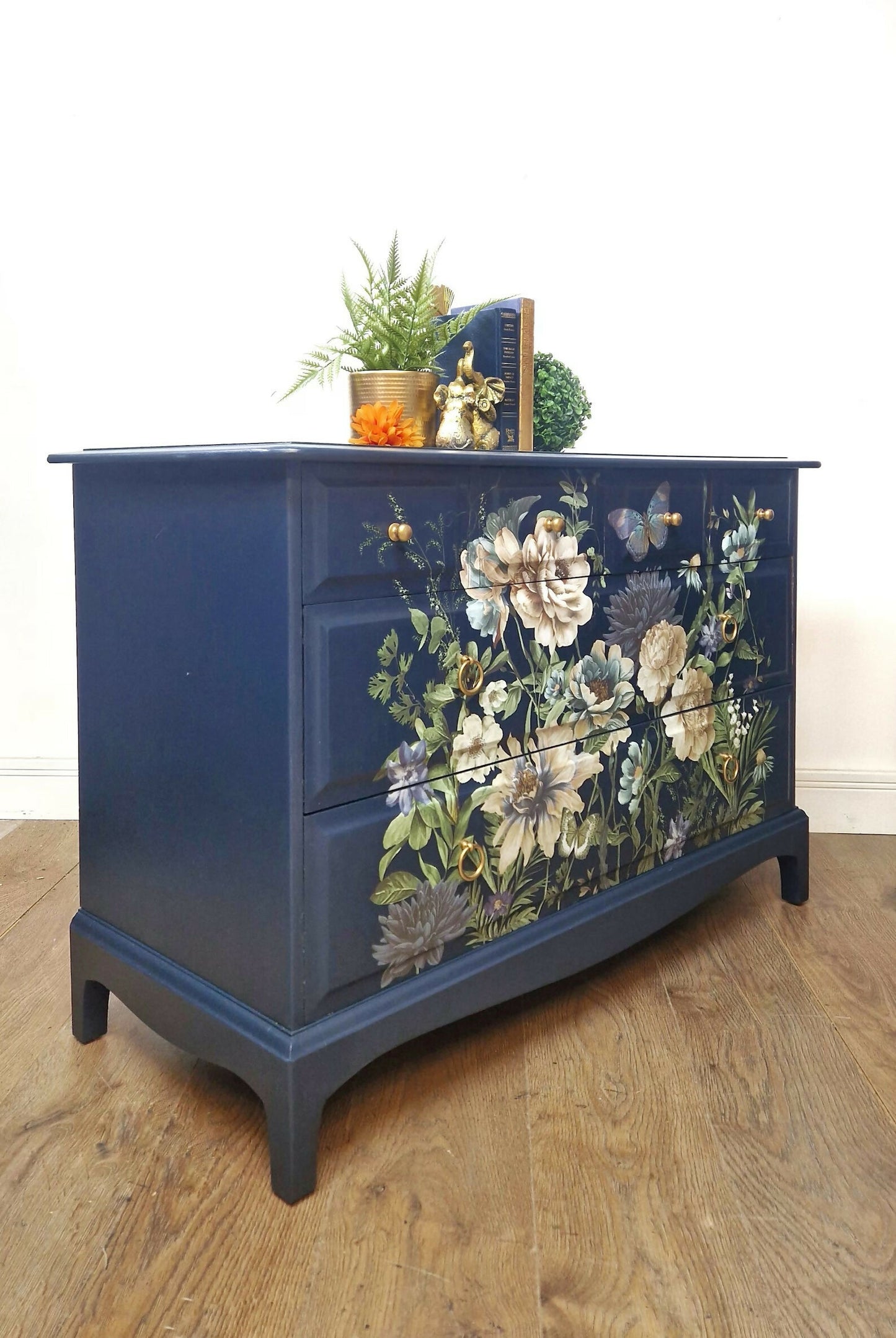 Stag navy chest of drawers