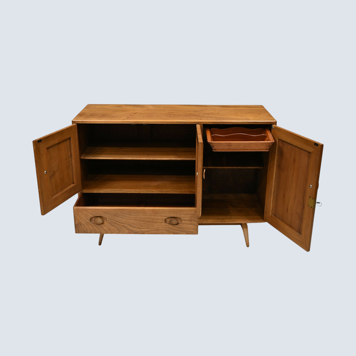 Ercol Sideboard Double Cupboard with Drawer Light Finish VGC FREE UK Delivery*