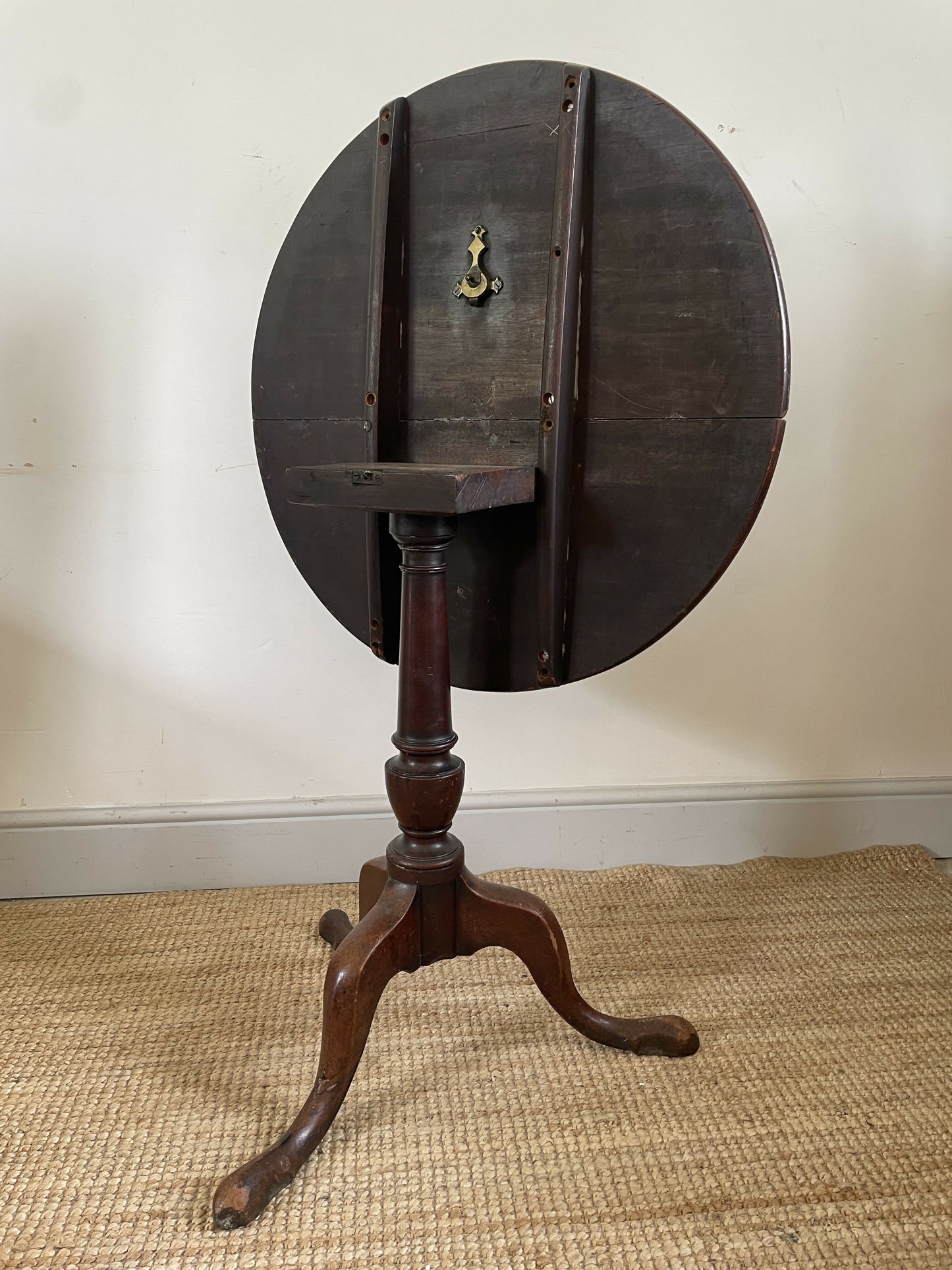 An Antique Oak Tripod Table
